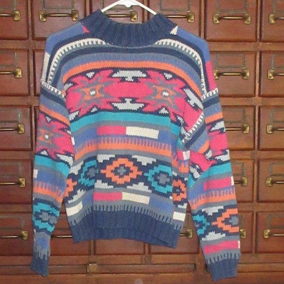 Medium Ramie Cotton Tribal Print Sweater - Picture 1 of 4